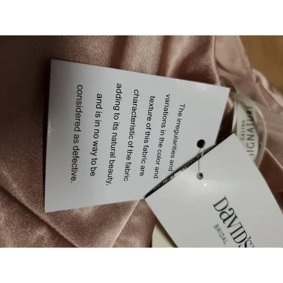 Galina Signature Womens Sz 10 Maxi Satin Dress Oyster Pink Nude Formal Slit NWT - Picture 8 of 9